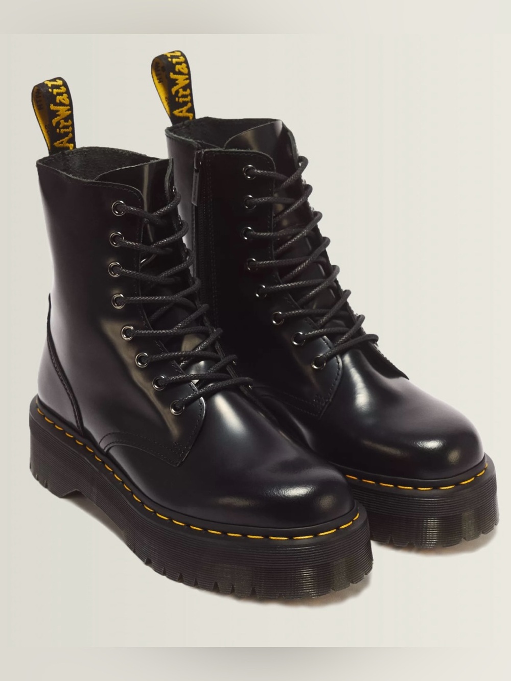 Doc Martens Jadon Boot Smooth Leather Platforms Black 9M/10W